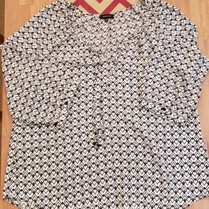 Spense Black and White Blouse